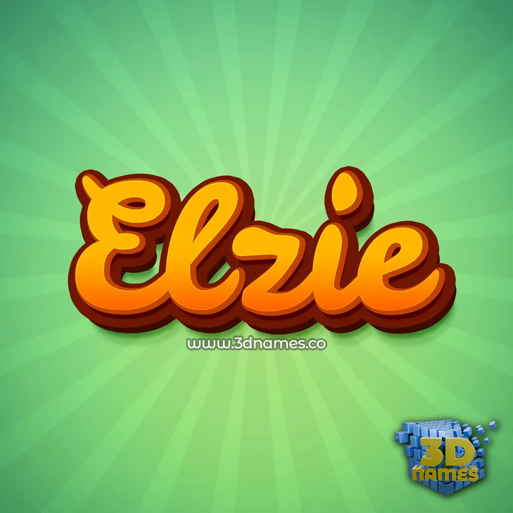 elzie in Green Rays style - 3D name wallpaper