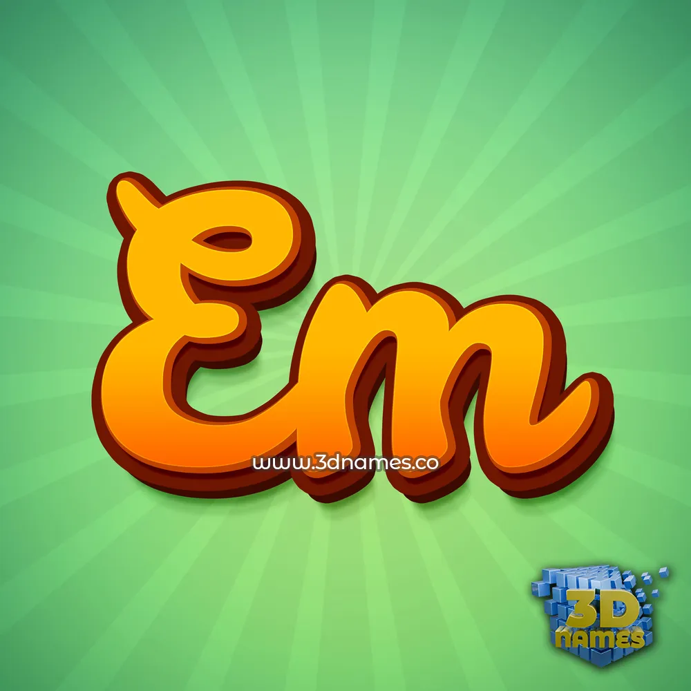 em in Green Rays style - 3D name wallpaper