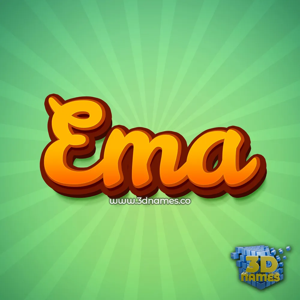 ema in Green Rays style - 3D name wallpaper