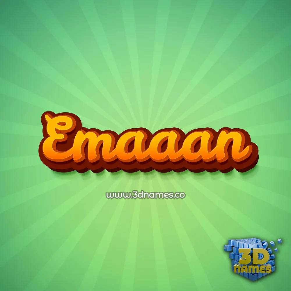 emaaan in Green Rays style - 3D name wallpaper