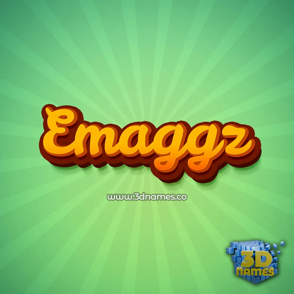 emaggz in Green Rays style - 3D name wallpaper