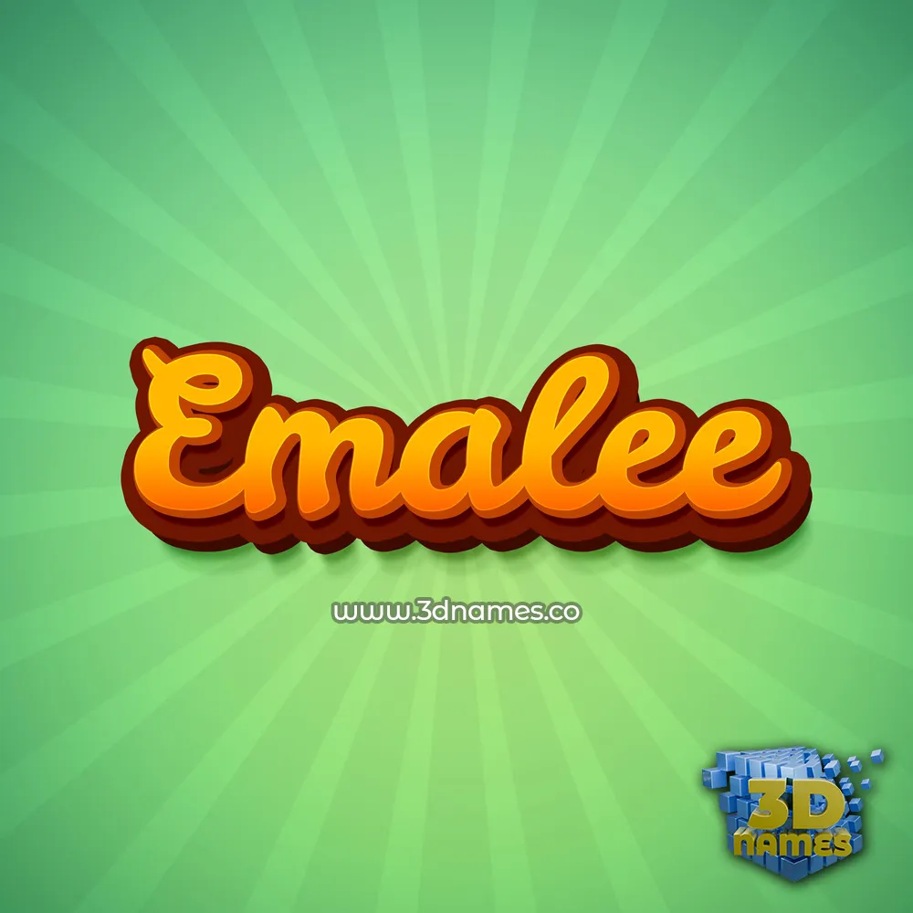 emalee in Green Rays style - 3D name wallpaper