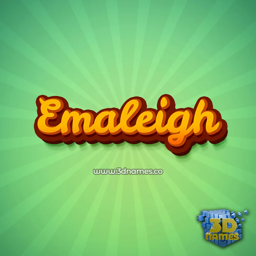 emaleigh in Green Rays style - 3D name wallpaper