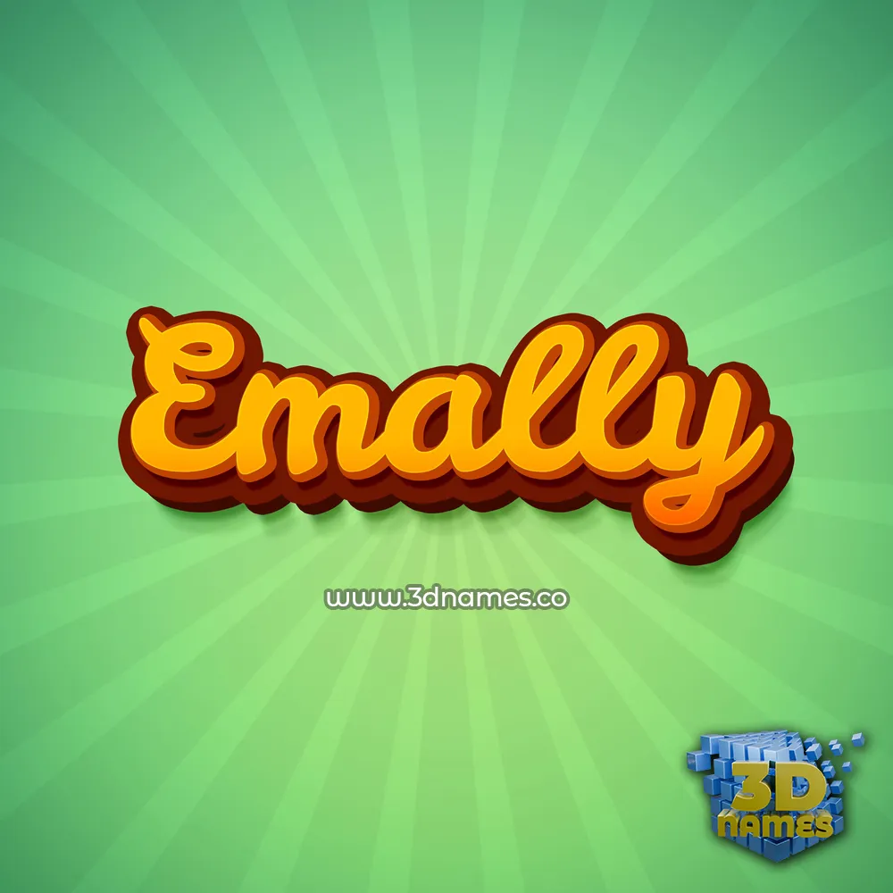 emally in Green Rays style - 3D name wallpaper