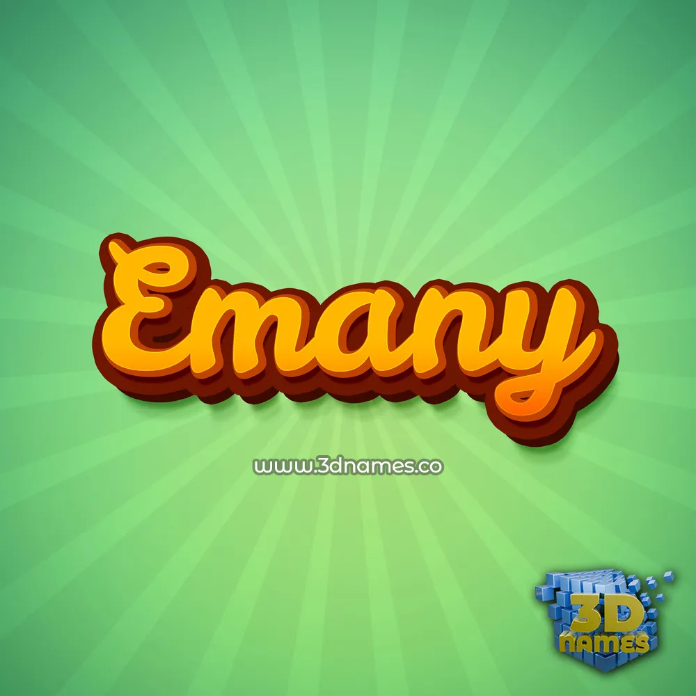 emany in Green Rays style - 3D name wallpaper