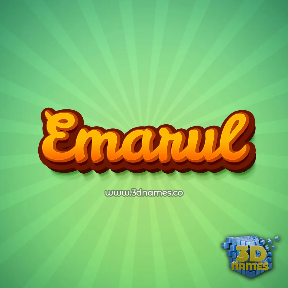 emarul in Green Rays style - 3D name wallpaper