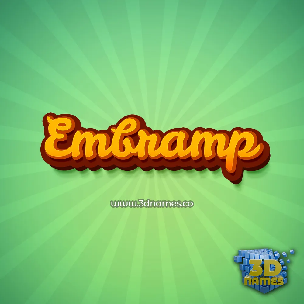 embramp in Green Rays style - 3D name wallpaper