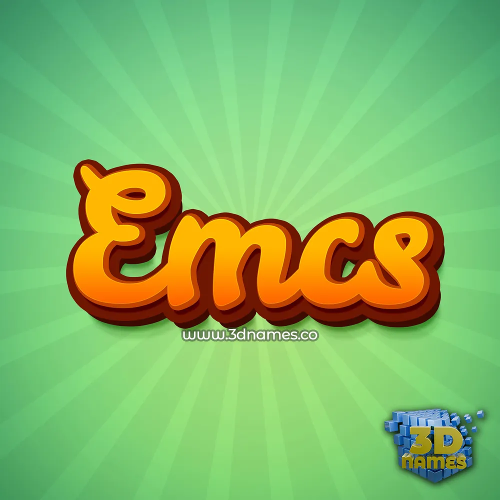 emcs in Green Rays style - 3D name wallpaper
