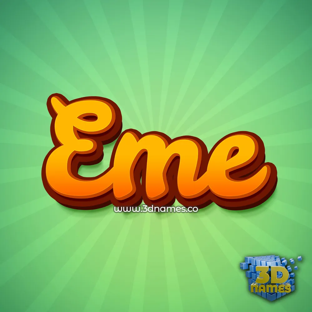 eme in Green Rays style - 3D name wallpaper