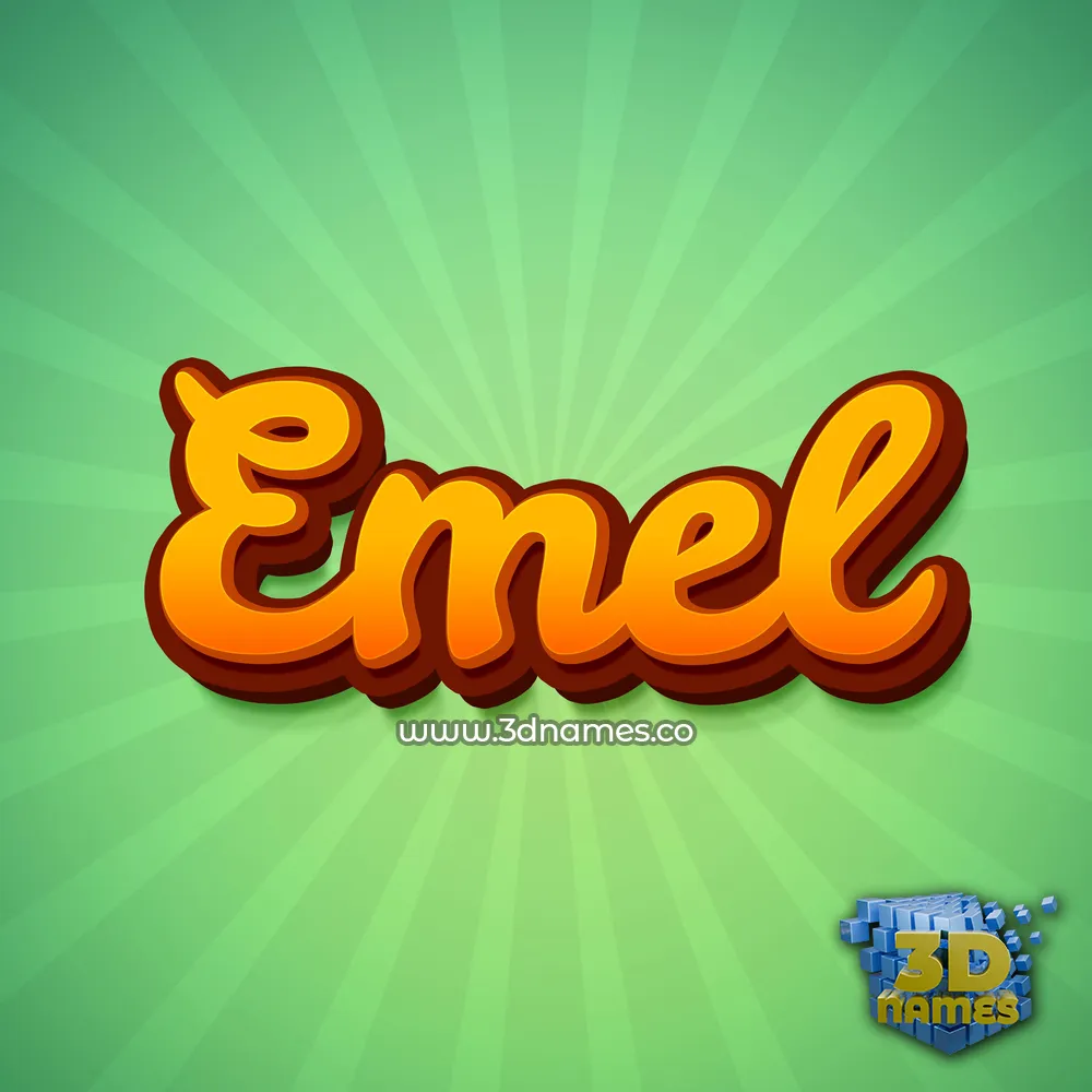 emel in Green Rays style - 3D name wallpaper