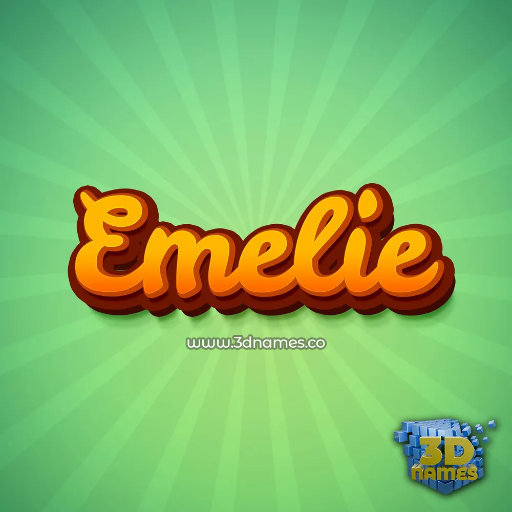 emelie in Green Rays style - 3D name wallpaper