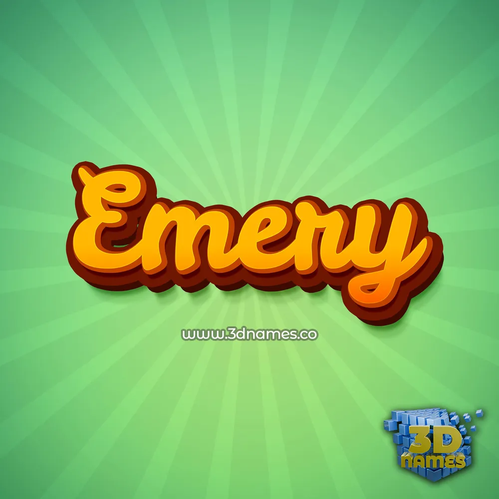 emery in Green Rays style - 3D name wallpaper