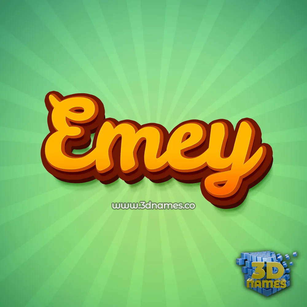 emey in Green Rays style - 3D name wallpaper