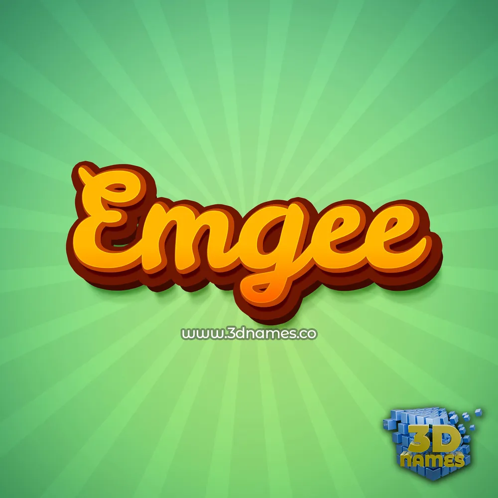 emgee in Green Rays style - 3D name wallpaper