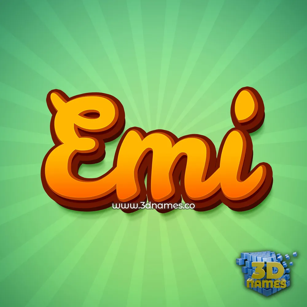 emi in Green Rays style - 3D name wallpaper
