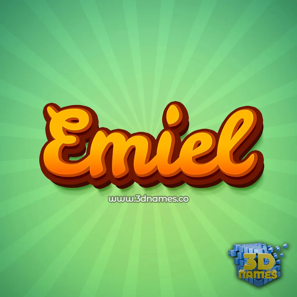 emiel in Green Rays style - 3D name wallpaper