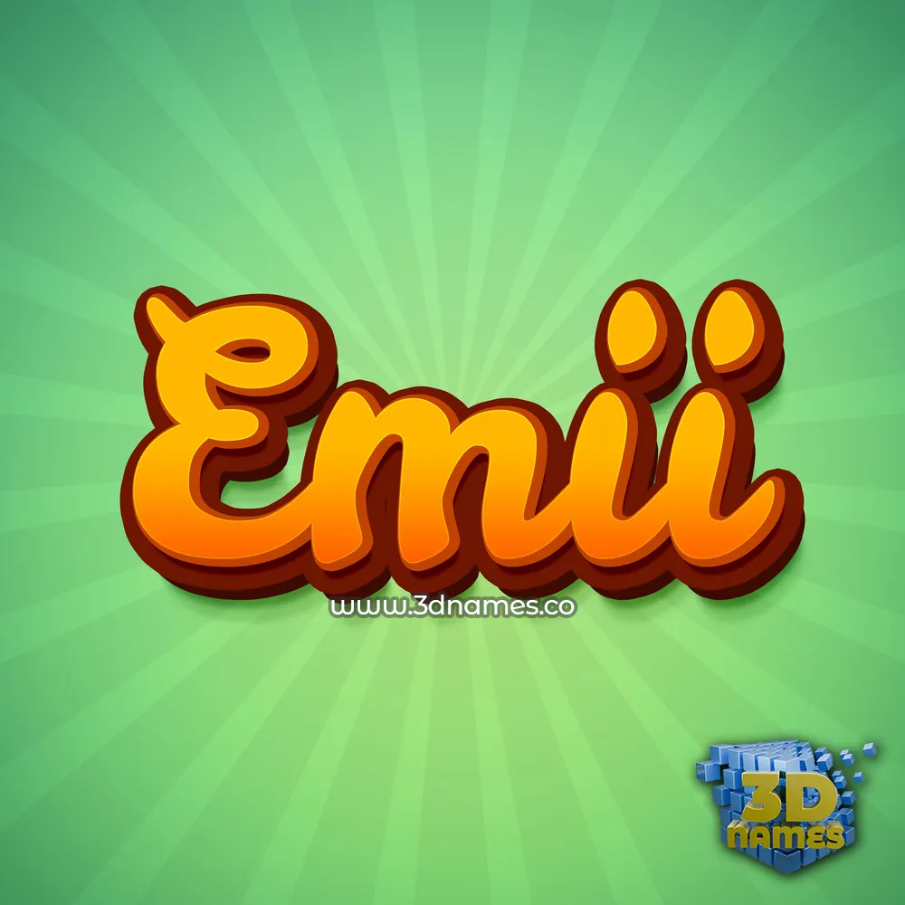 emii in Green Rays style - 3D name wallpaper