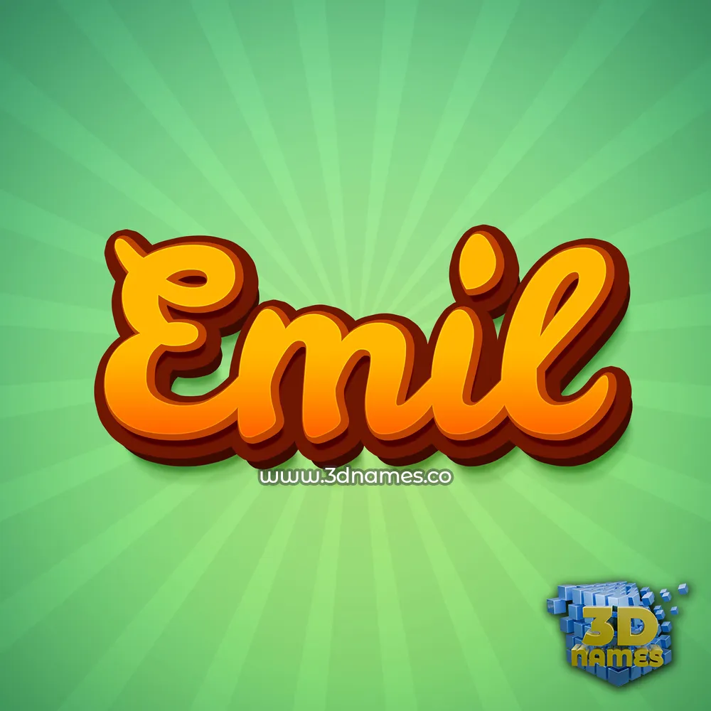 emil in Green Rays style - 3D name wallpaper