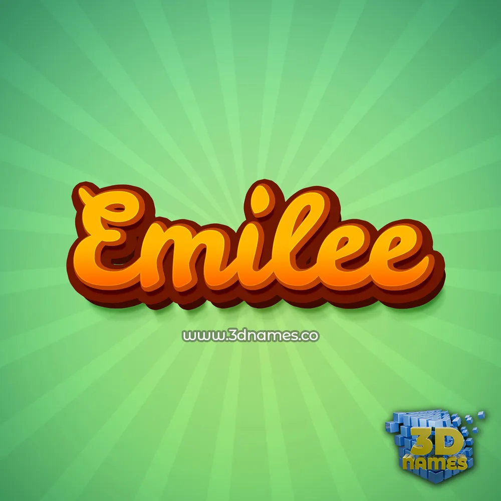 emilee in Green Rays style - 3D name wallpaper