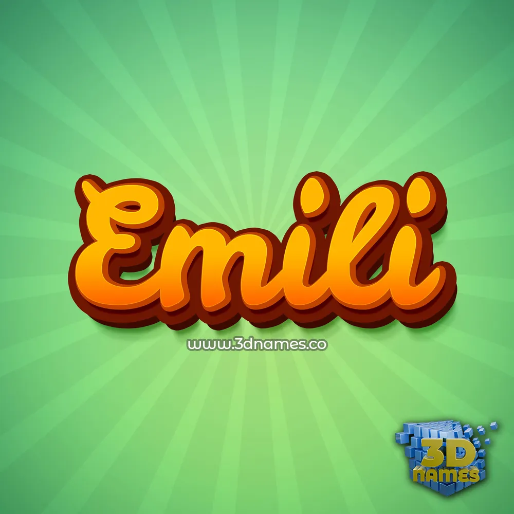 emili in Green Rays style - 3D name wallpaper