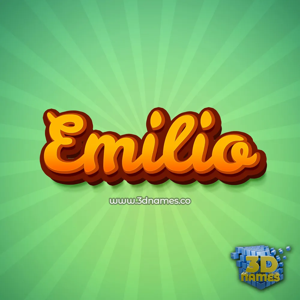 emilio in Green Rays style - 3D name wallpaper