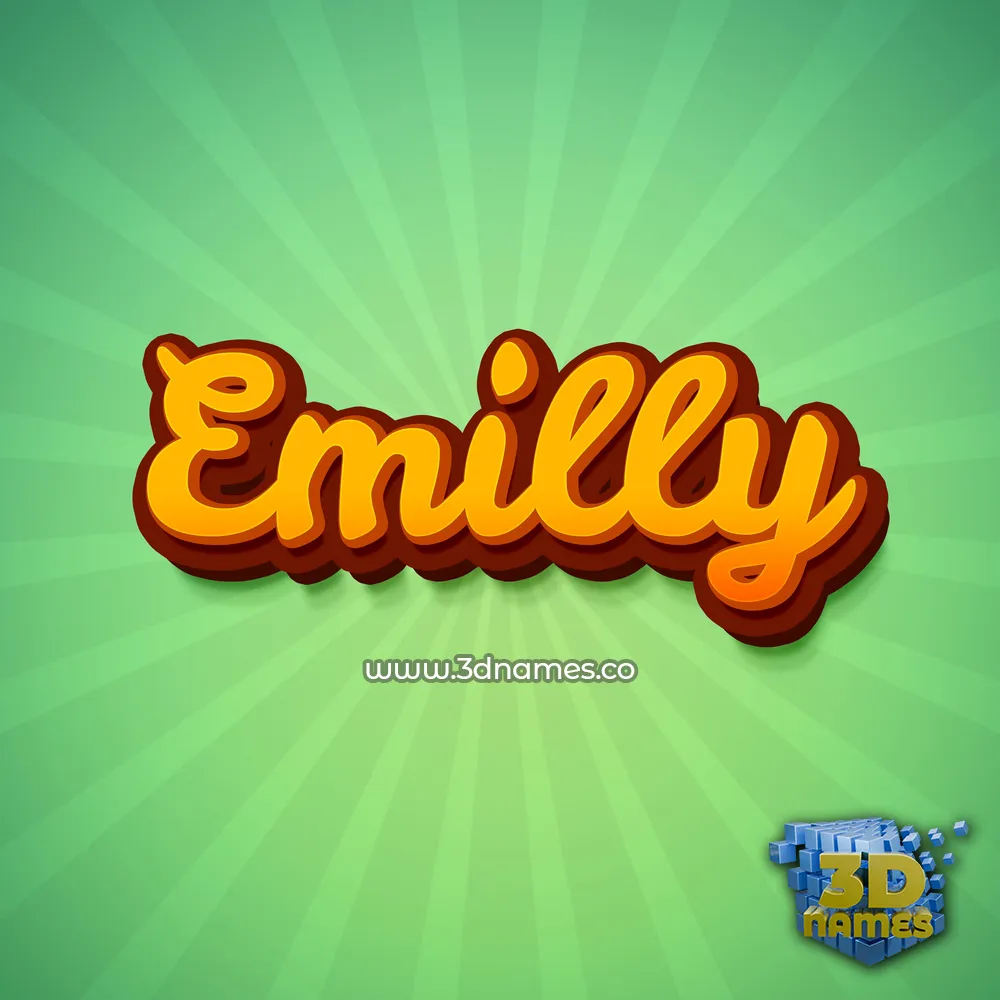 emilly in Green Rays style - 3D name wallpaper