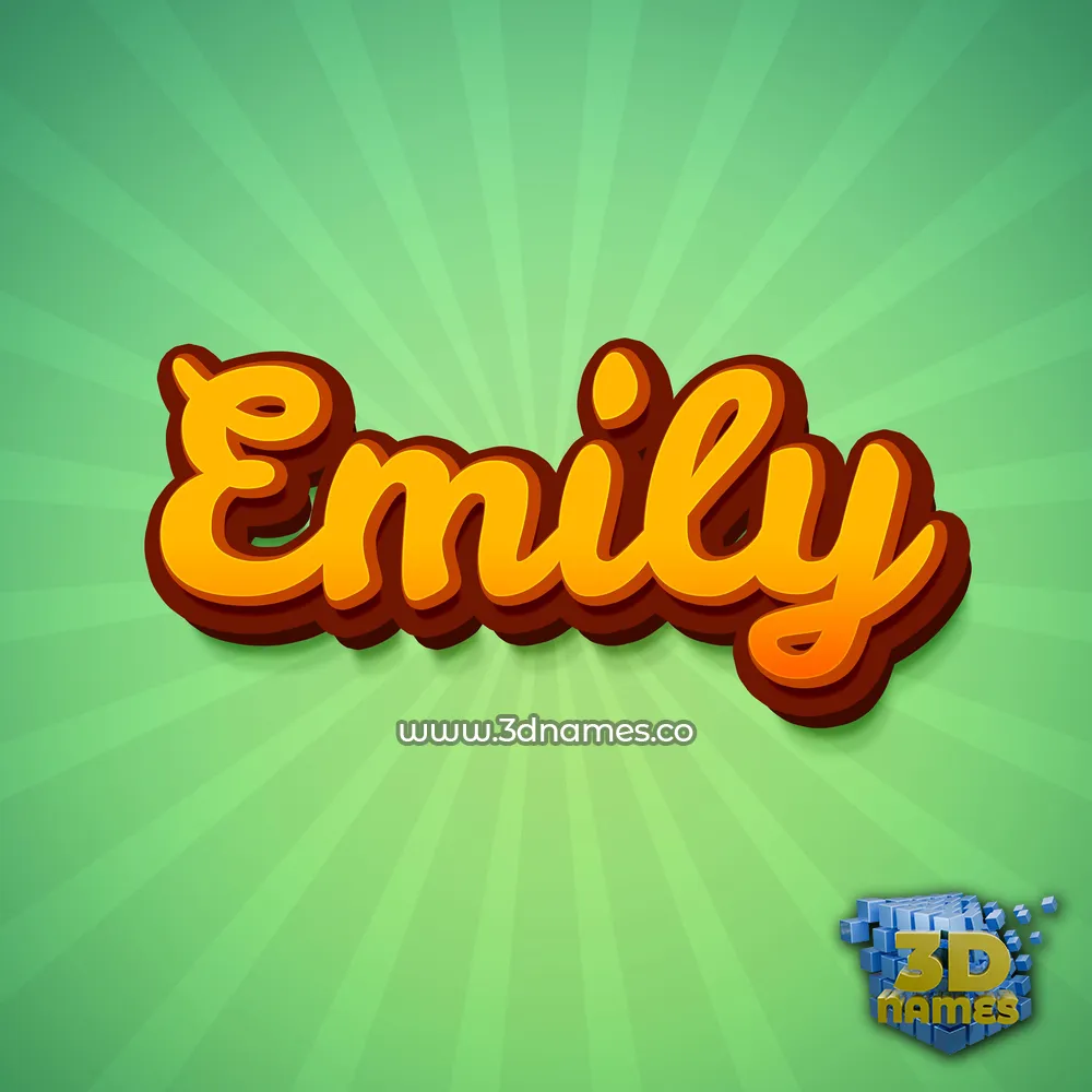 emily in Green Rays style - 3D name wallpaper