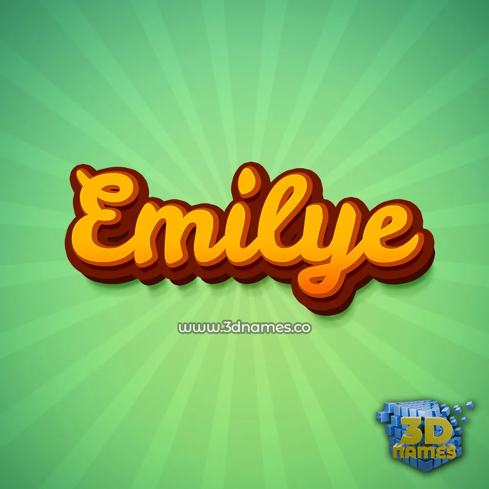 emilye in Green Rays style - 3D name wallpaper