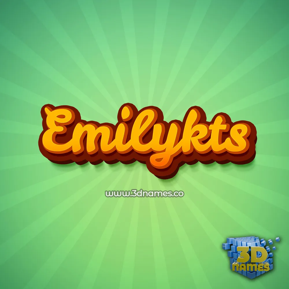 emilykts in Green Rays style - 3D name wallpaper