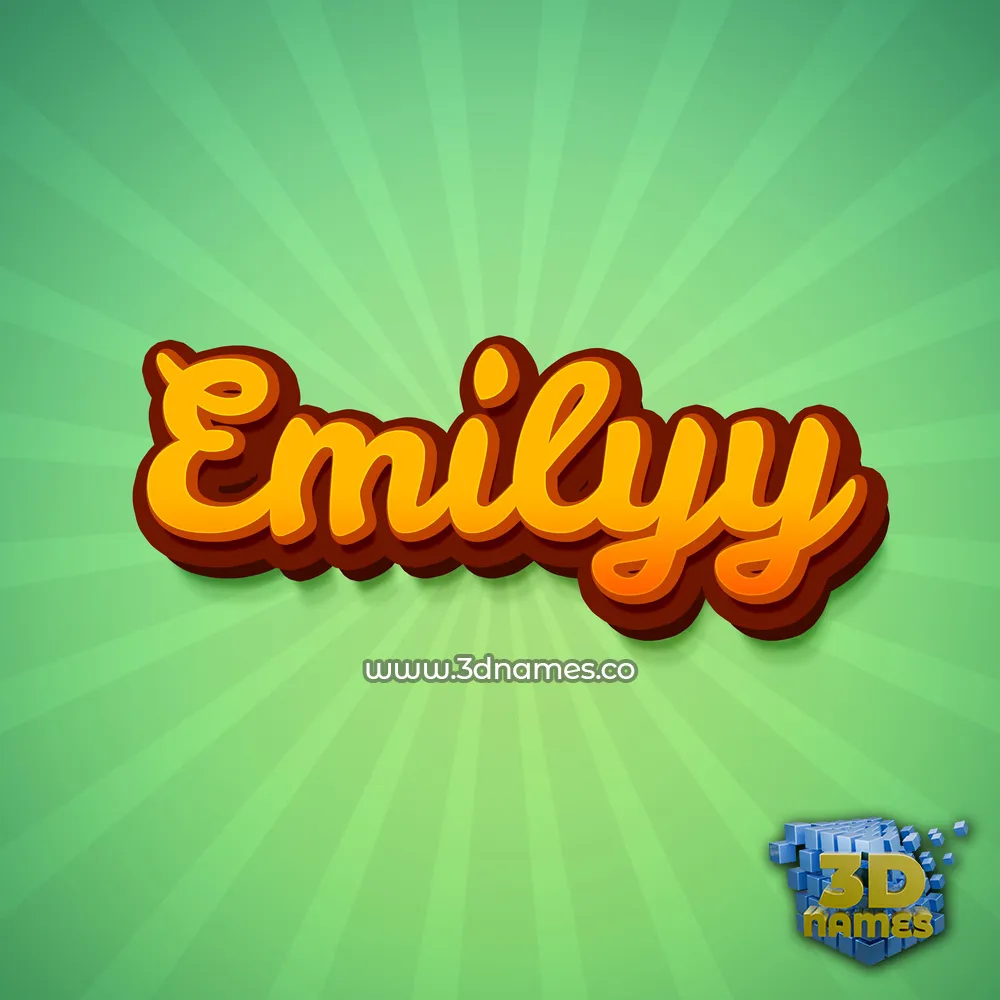 emilyy in Green Rays style - 3D name wallpaper