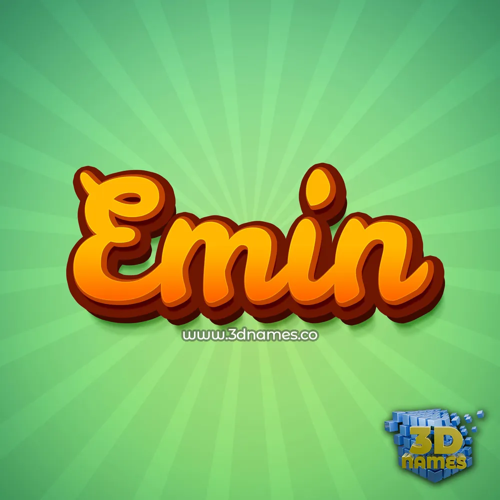 emin in Green Rays style - 3D name wallpaper