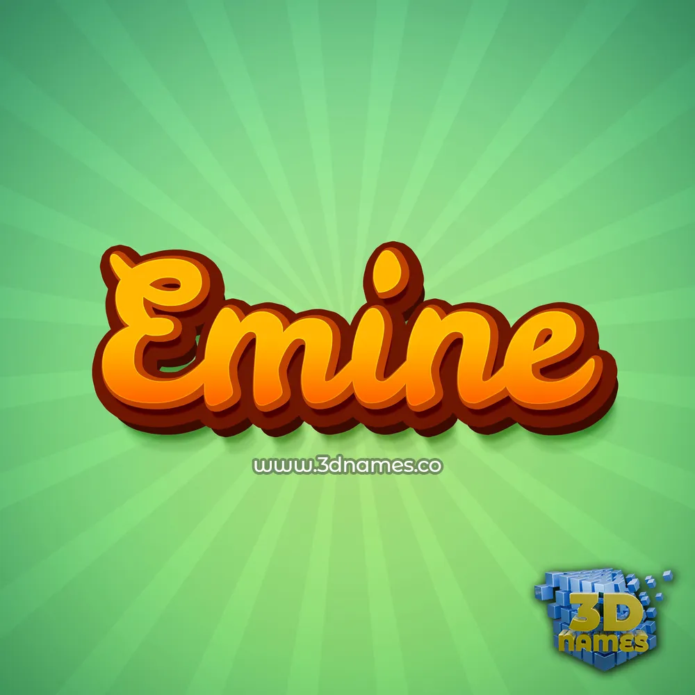 emine in Green Rays style - 3D name wallpaper