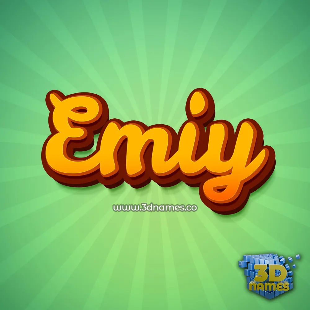 emiy in Green Rays style - 3D name wallpaper