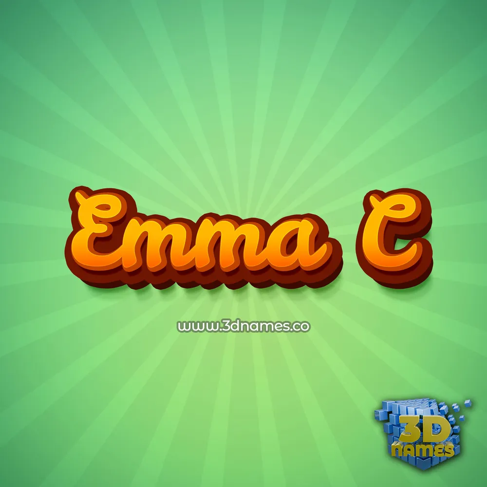emma c in Green Rays style - 3D name wallpaper