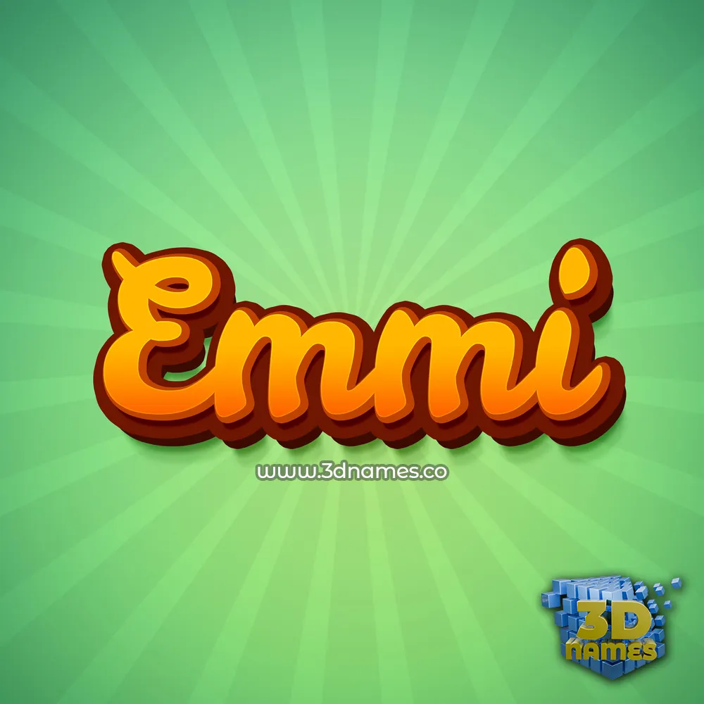emmi in Green Rays style - 3D name wallpaper