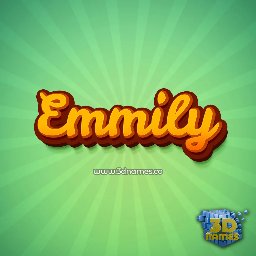 emmily in Green Rays style - 3D name wallpaper