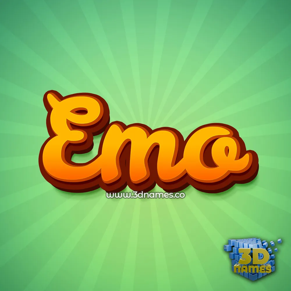 emo in Green Rays style - 3D name wallpaper