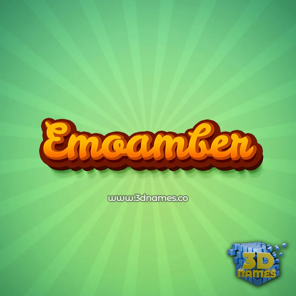 emoamber in Green Rays style - 3D name wallpaper
