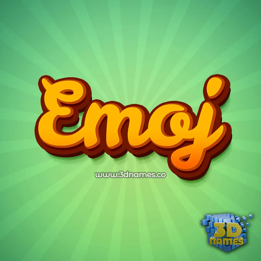 emoj in Green Rays style - 3D name wallpaper