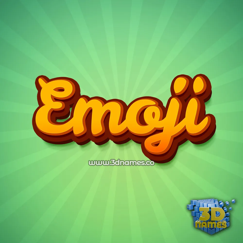 emoji in Green Rays style - 3D name wallpaper