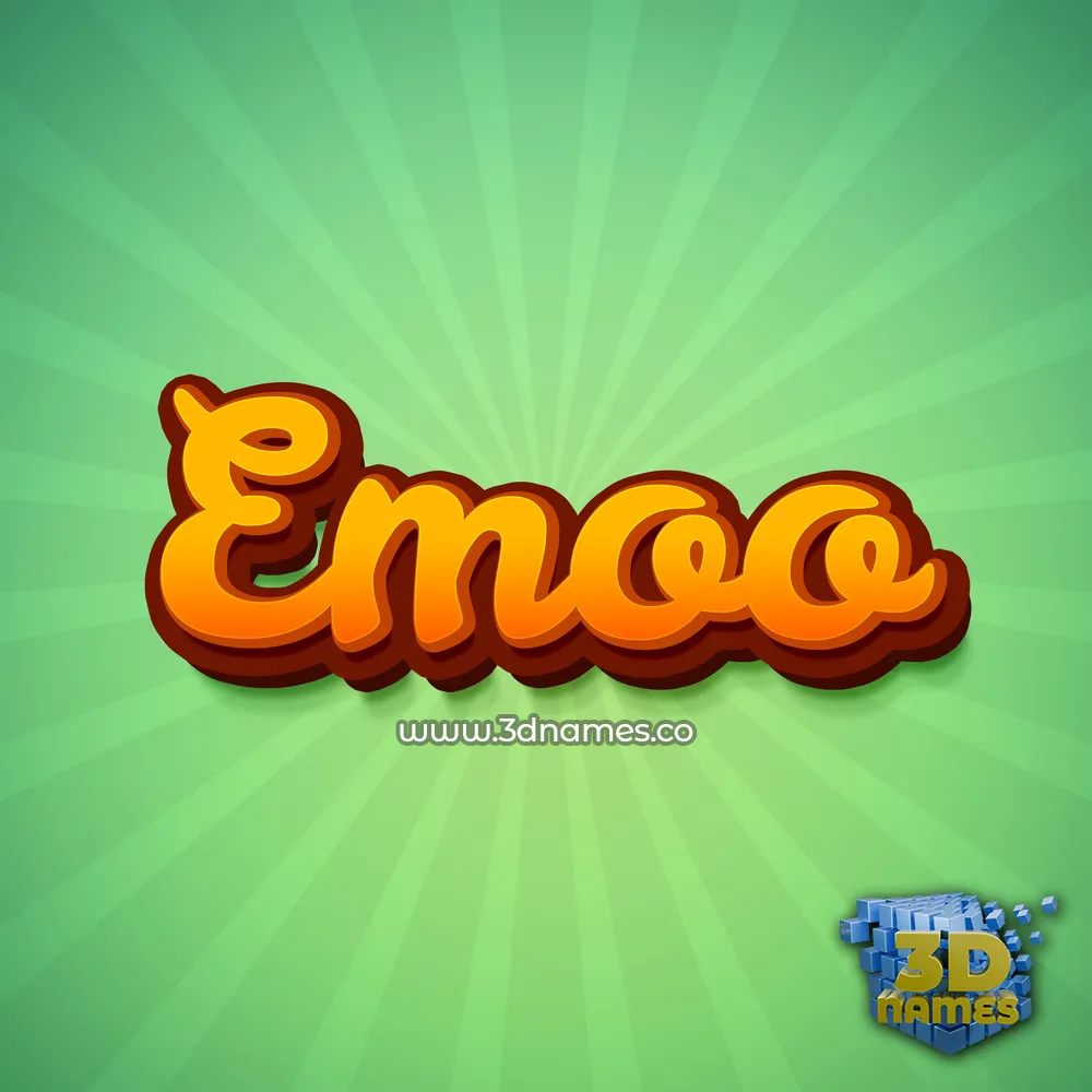 emoo in Green Rays style - 3D name wallpaper