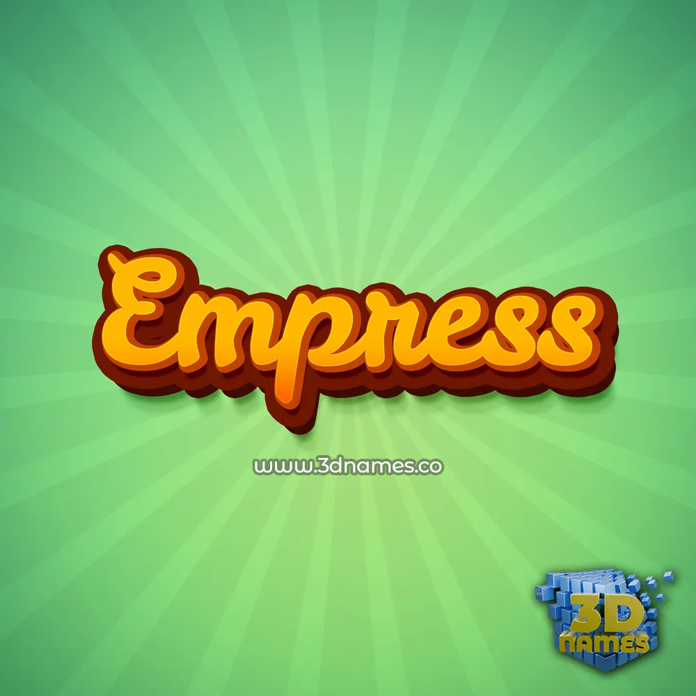 empress in Green Rays style - 3D name wallpaper