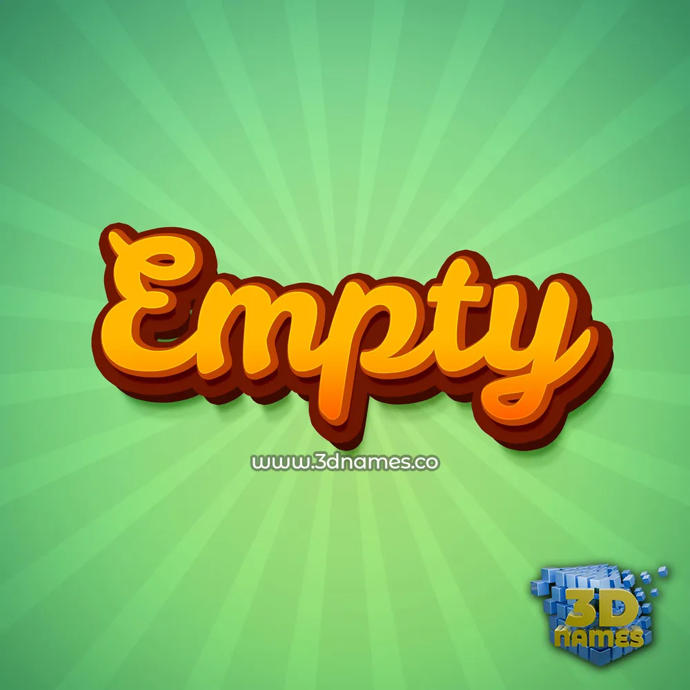 empty in Green Rays style - 3D name wallpaper