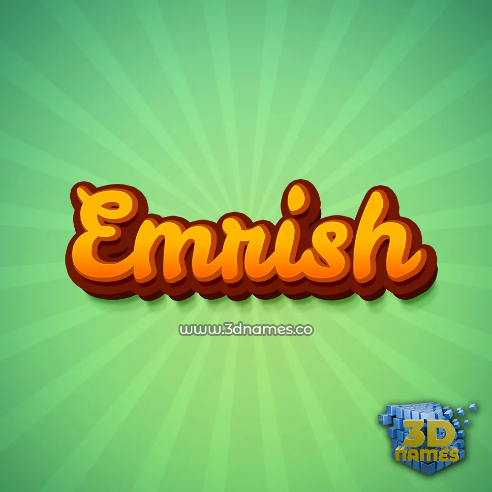 emrish in Green Rays style - 3D name wallpaper