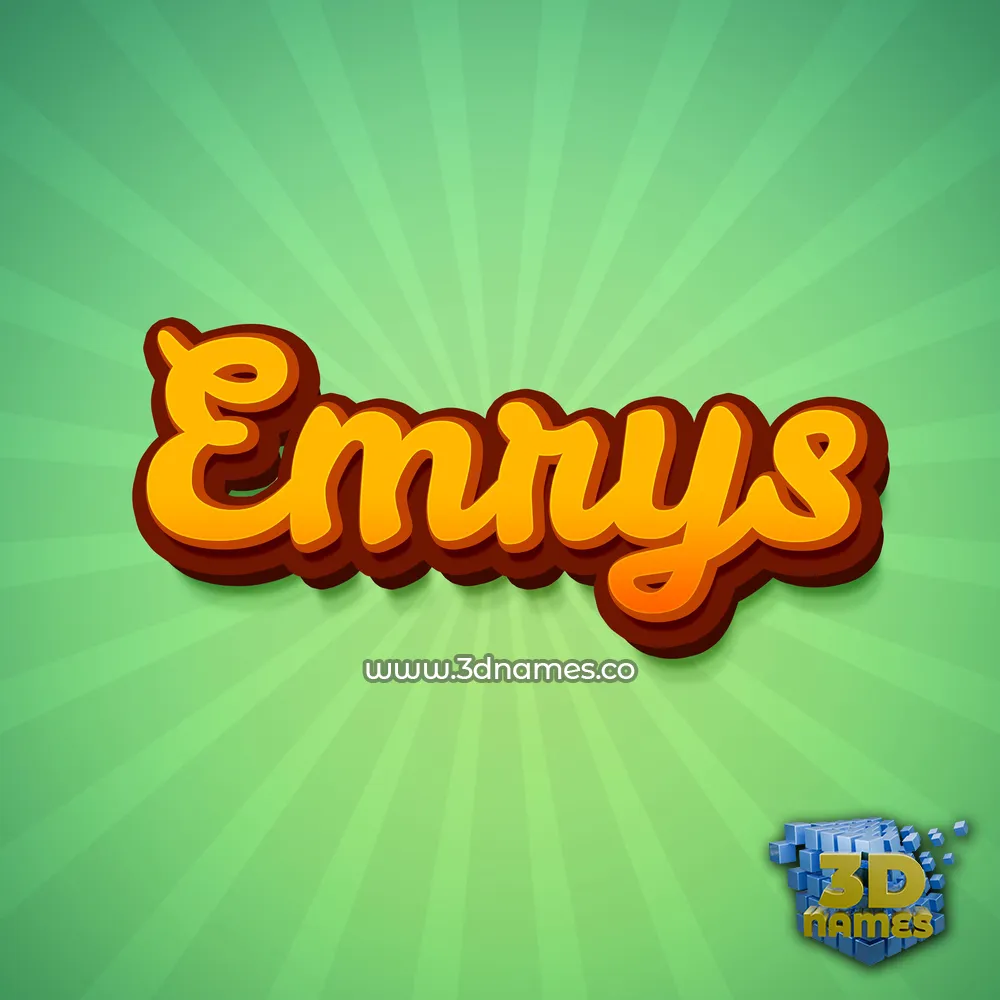 emrys in Green Rays style - 3D name wallpaper