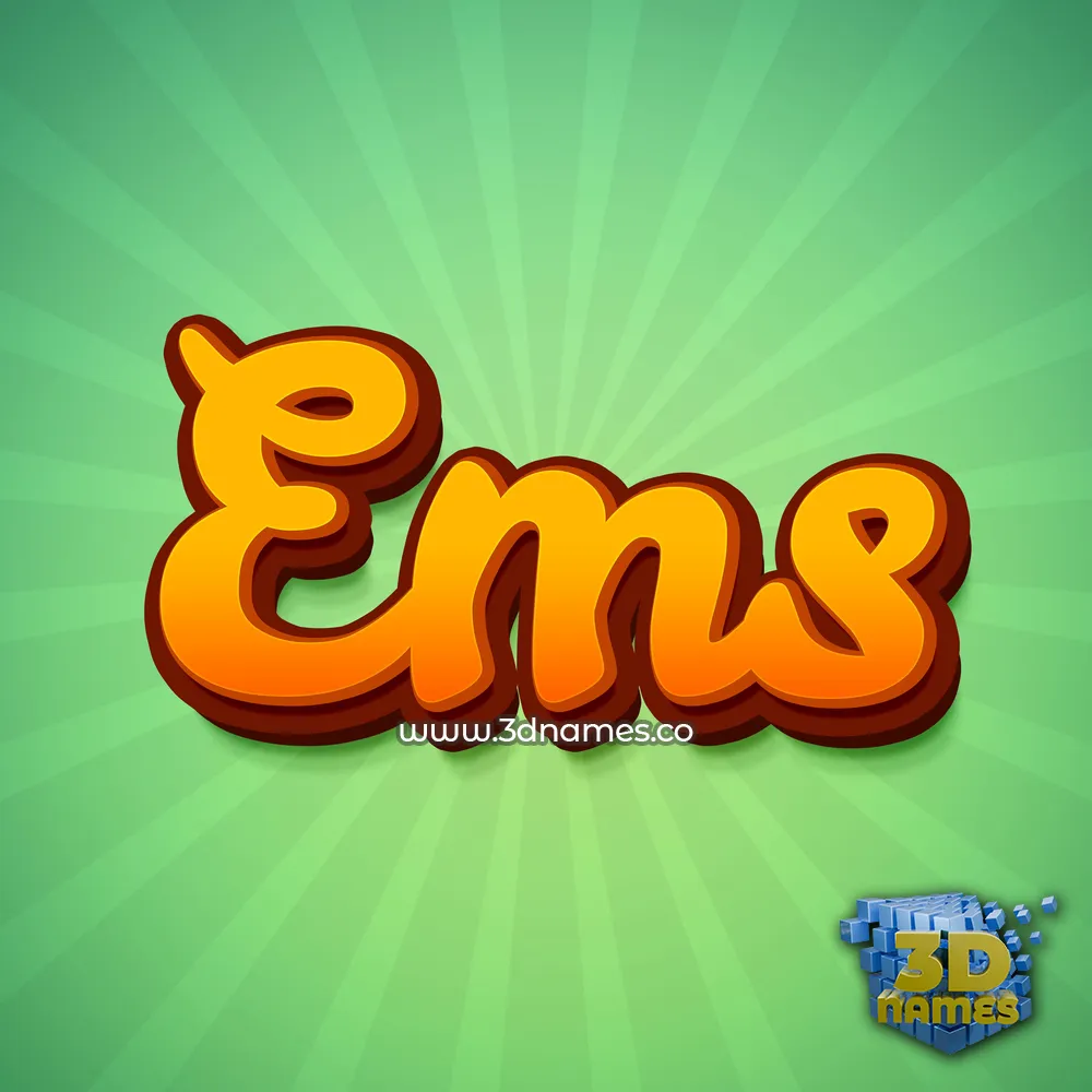 ems in Green Rays style - 3D name wallpaper