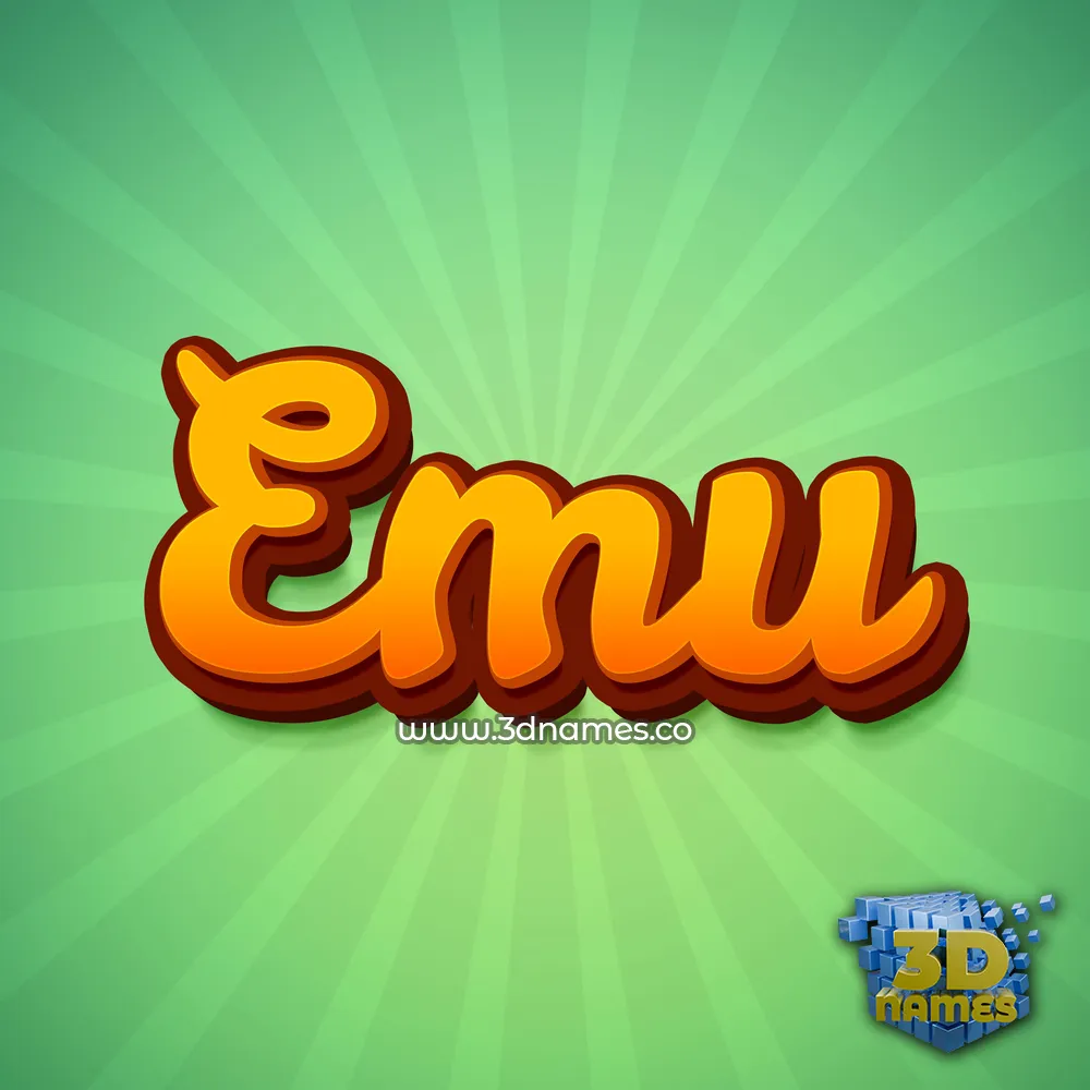 emu in Green Rays style - 3D name wallpaper