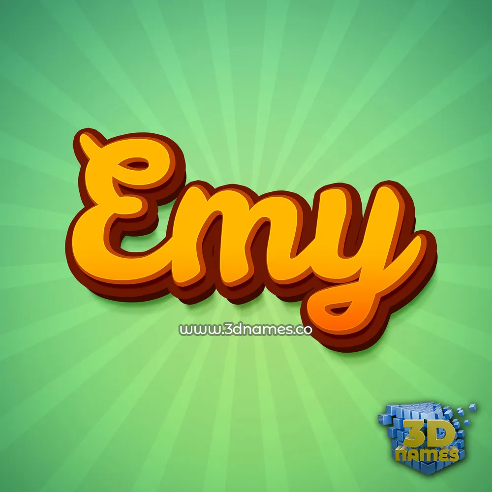 emy in Green Rays style - 3D name wallpaper