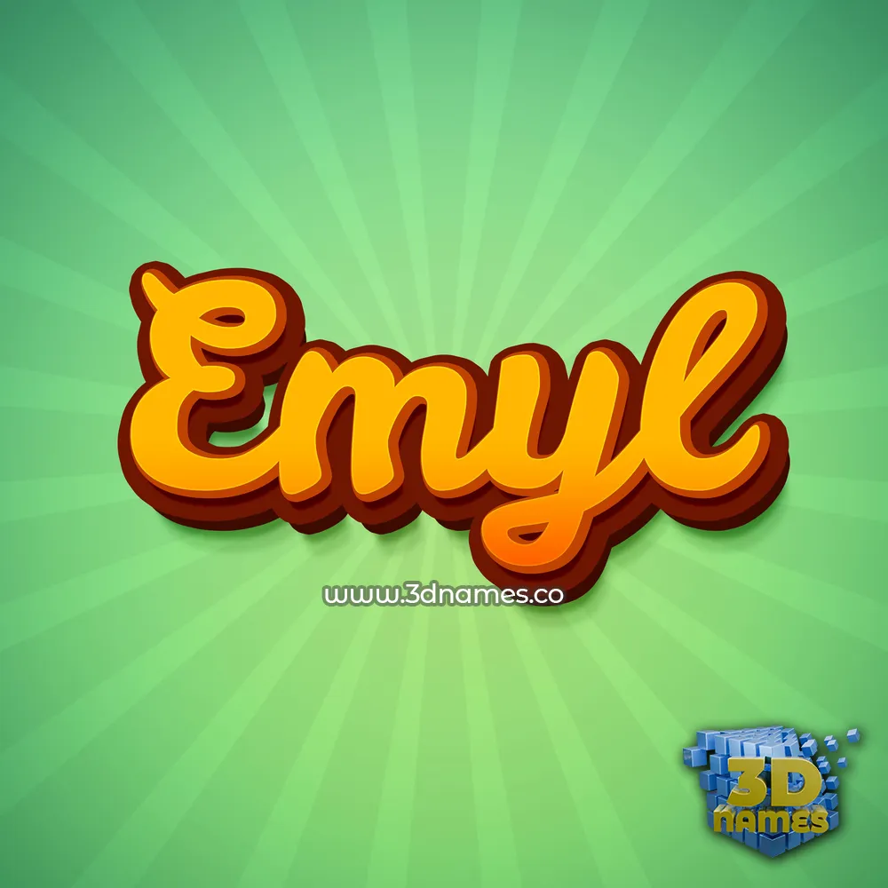 emyl in Green Rays style - 3D name wallpaper