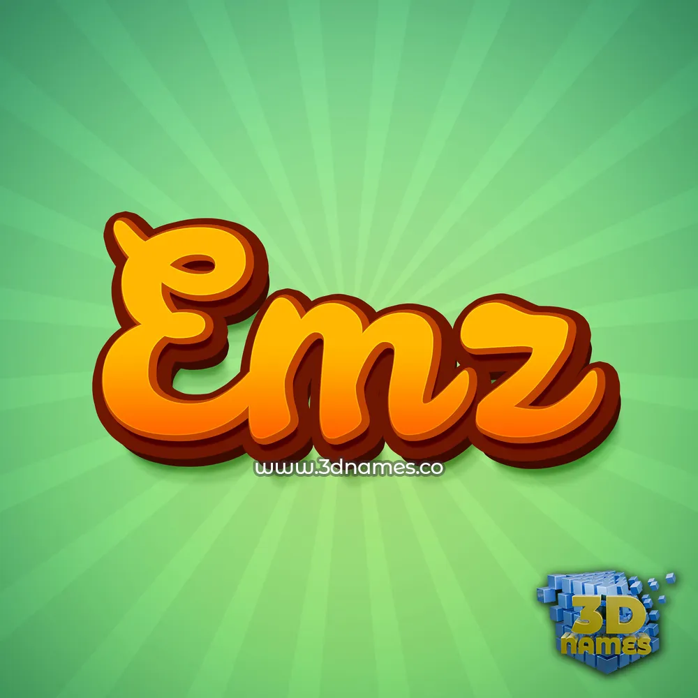 emz in Green Rays style - 3D name wallpaper